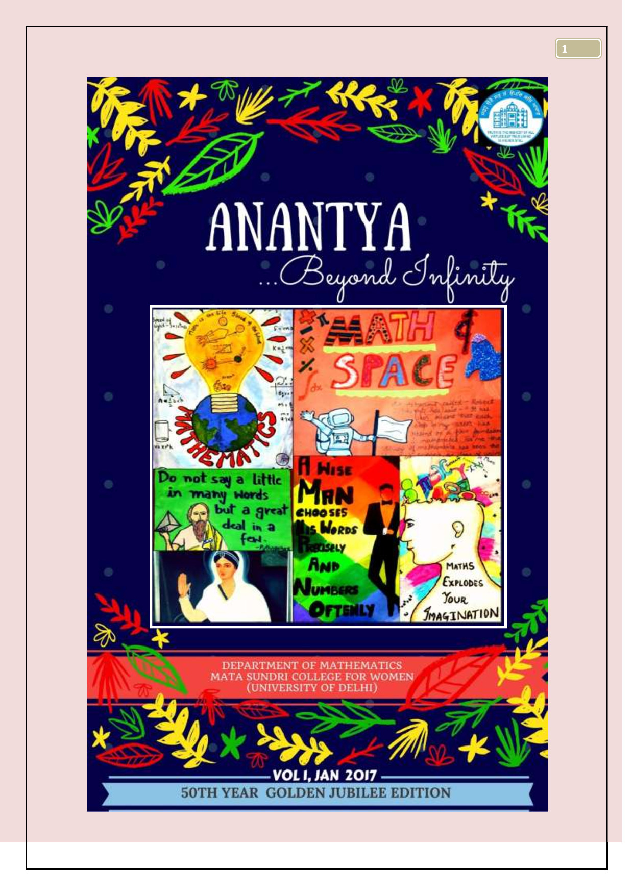 ANANTYA...Beyond Infinity Issue-1